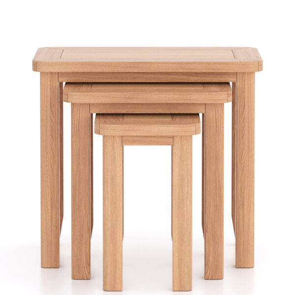 Arland Natural Oak Nest of 3 Tables | Fully Assembled
