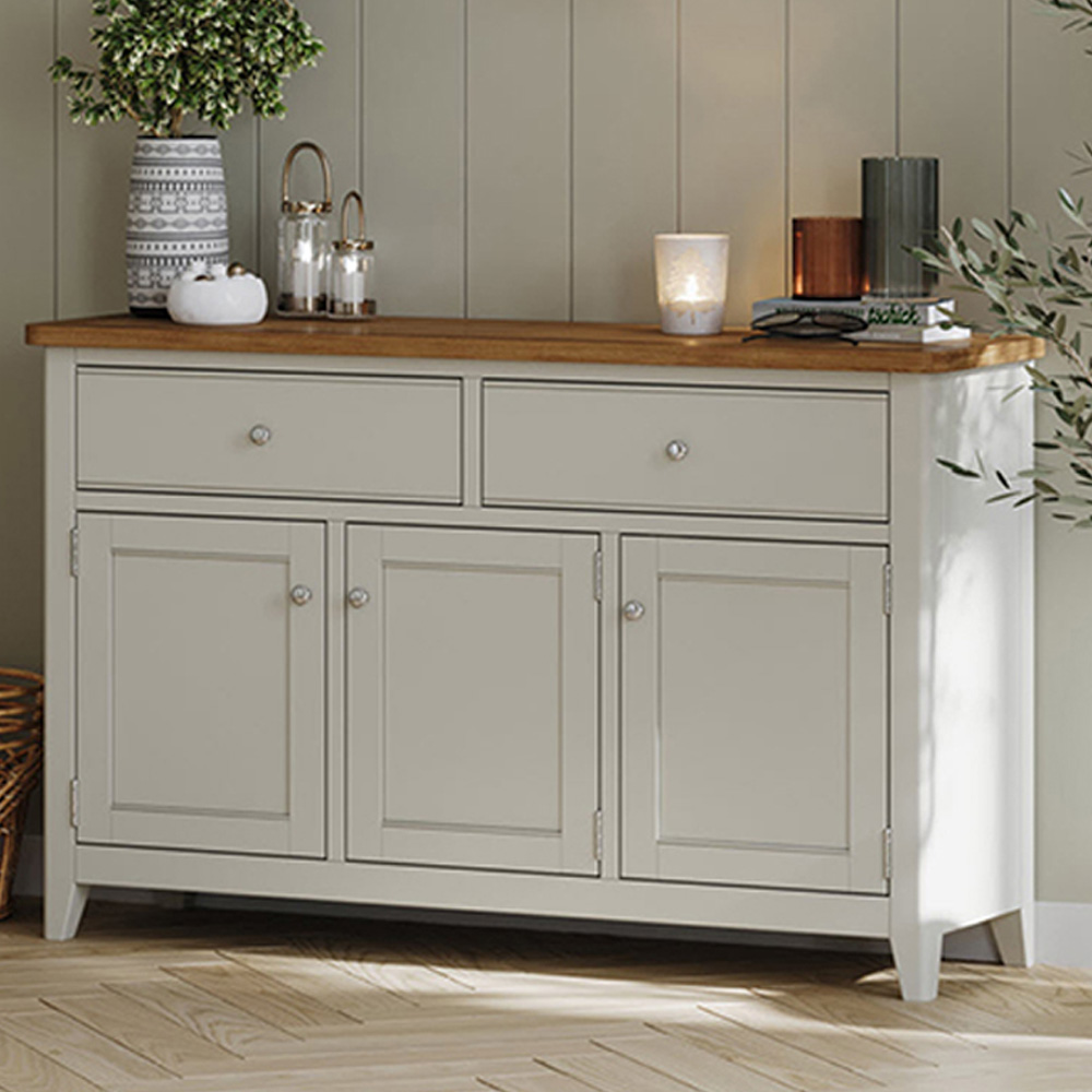 Arland Grey Painted Large Sideboard Fully Assembled Oak World