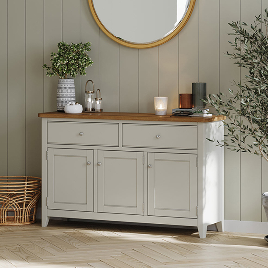 Arland Grey Painted Large Sideboard Fully Assembled Oak World