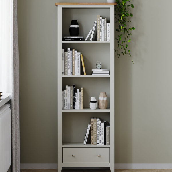 Arland Grey Painted Large Bookcase | Fully Assembled