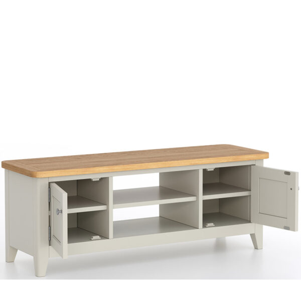 Arland Grey Painted Wide TV Cabinet | Fully Assembled