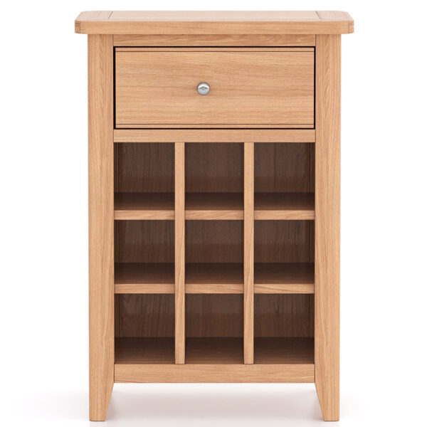 Arland Natural Oak Wine Cabinet | Fully Assembled