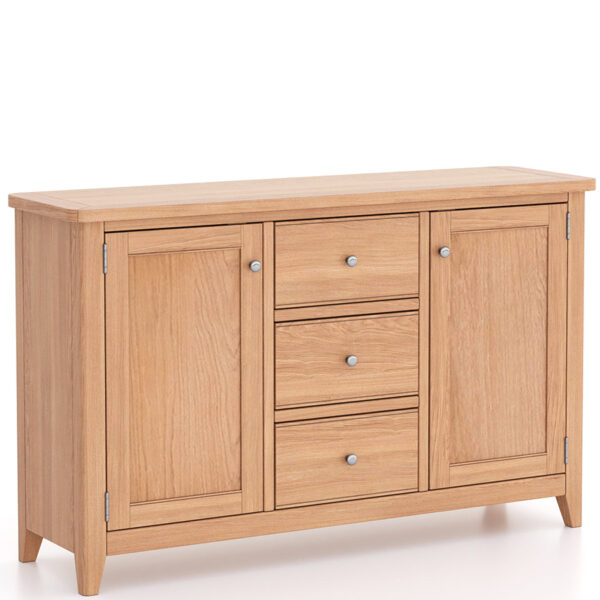 Arland Natural Oak 2 Door 3 Drawer Sideboard | Fully Assembled