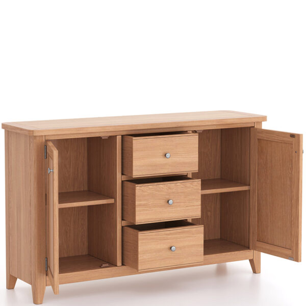 Arland Natural Oak 2 Door 3 Drawer Sideboard | Fully Assembled