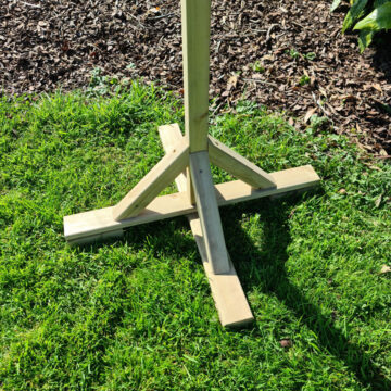 Timber Bird Table With House