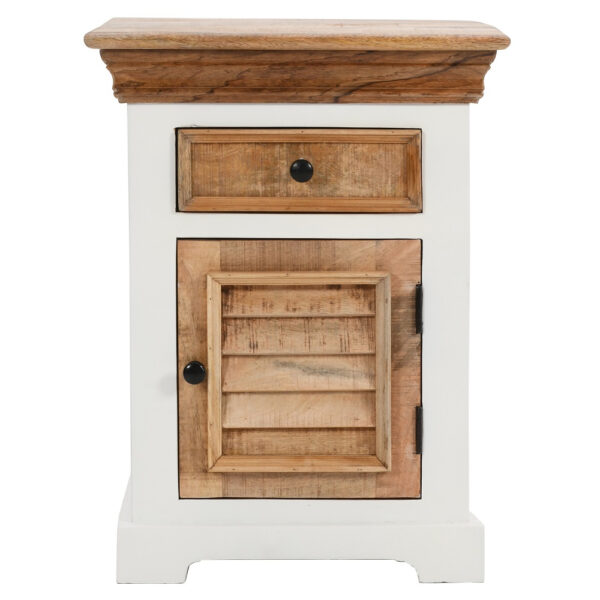 Balshire Solid Mango Wood Bedside Cabinet 1 Drawer + 1 Door