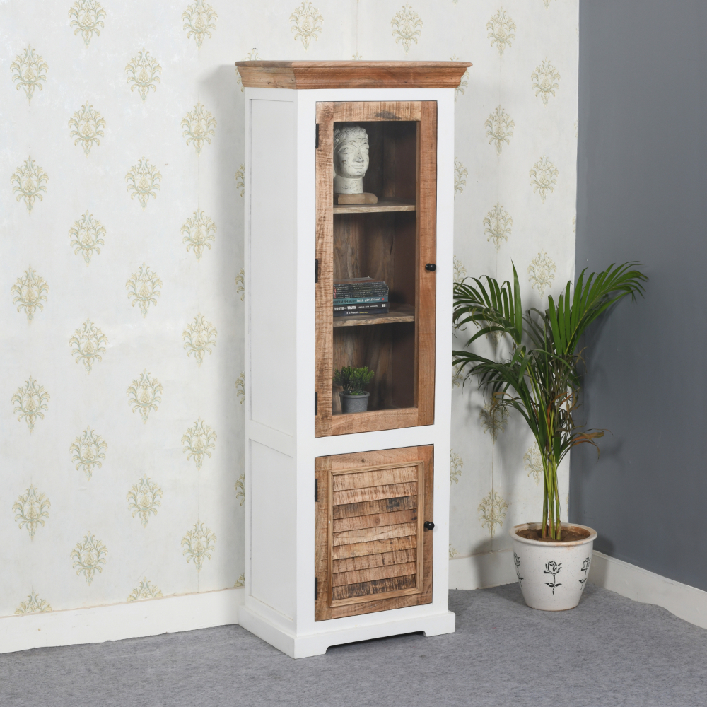 Balshire Wood Bookcase/Display 3 Shelves & 1 Door Oak World