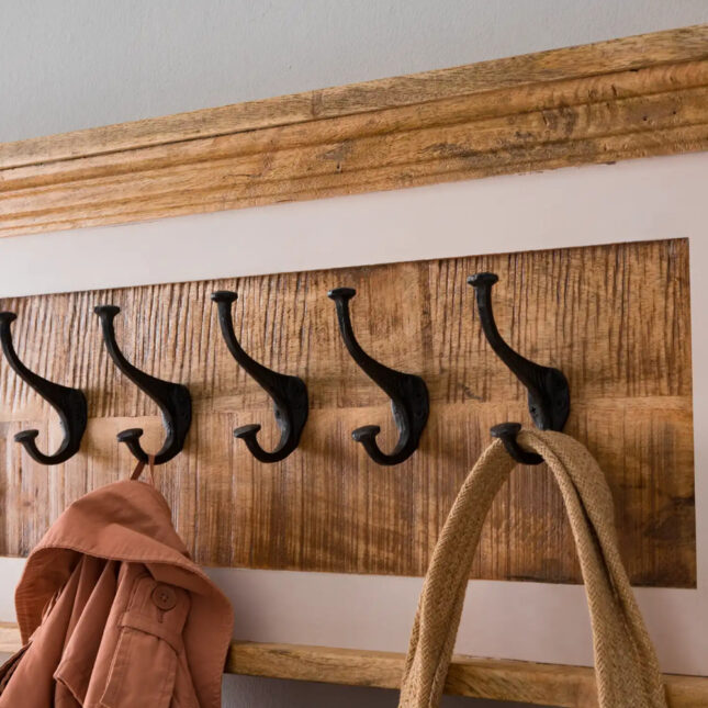 Balshire Mango Wood Wall Coat Hanger | Assembled | Oak World