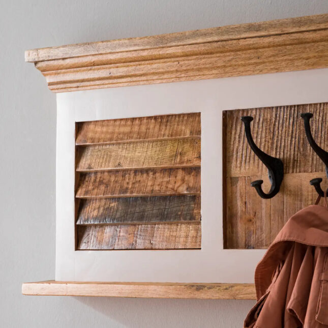 Balshire Mango Wood Wall Coat Hanger | Assembled | Oak World