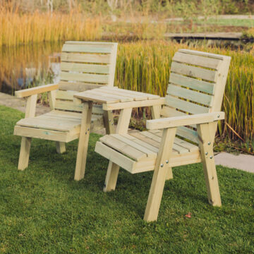 Timber Clover Love Seats With Angled Tray