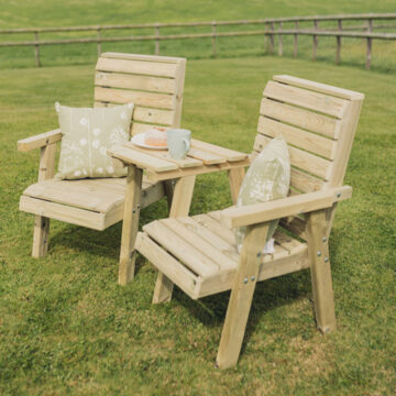 Timber Clover Love Seats With Angled Tray