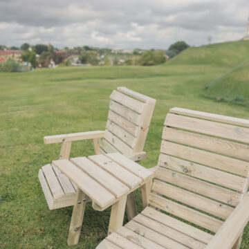 Timber Clover Love Seats With Angled Tray