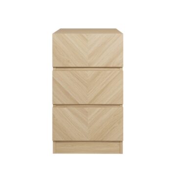 Catalina Pair of 3 Drawer Bedside Tables | Oak Finish