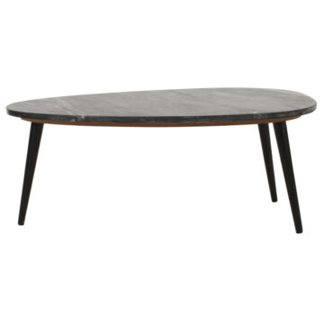 Chardale Coffee Table With Black Marble Top & Metal Legs