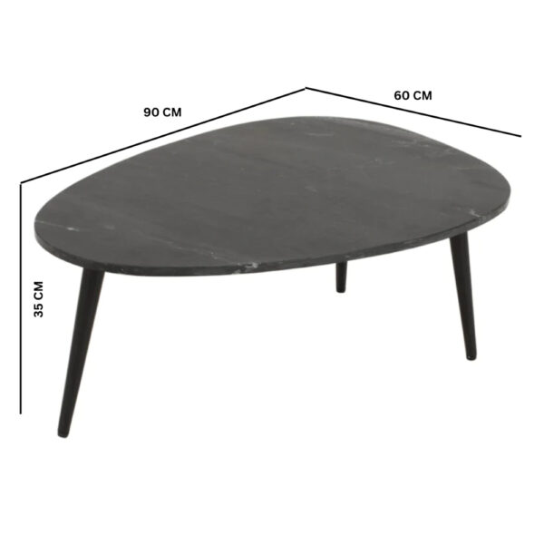 Chardale Coffee Table With Black Marble Top & Metal Legs |
