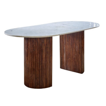 Chardale Mango Wood Dining Table 170Cm With Marble Top