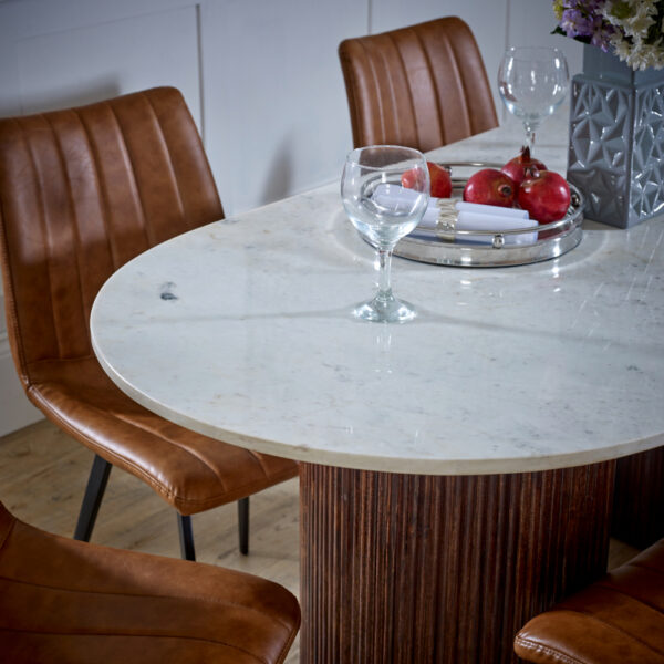 Chardale Mango Wood Dining Table 170Cm With Marble Top |