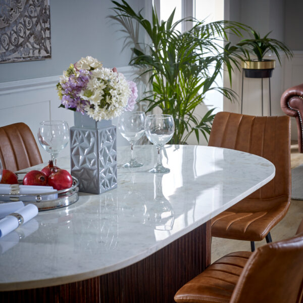 Chardale Mango Wood Dining Table 170Cm With Marble Top |