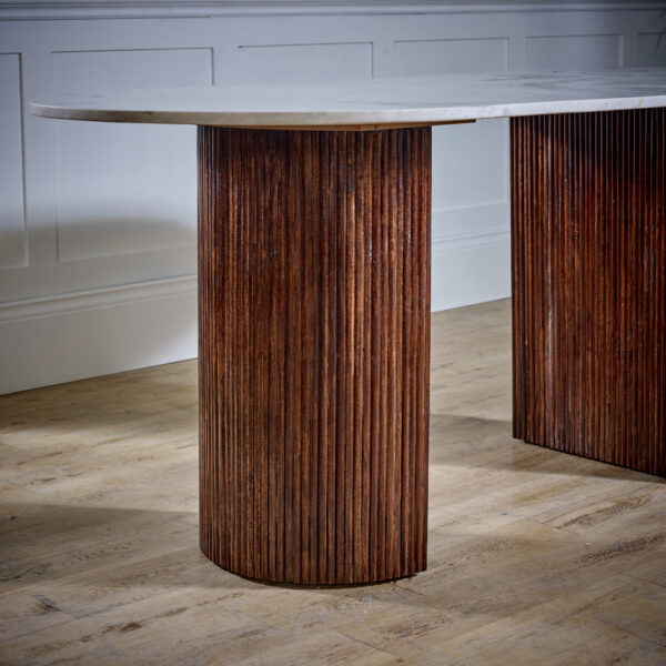 Chardale Mango Wood Dining Table 170Cm With Marble Top |