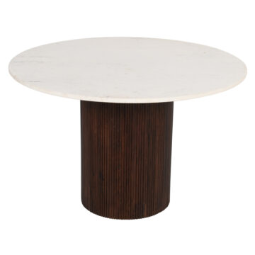 Chardale Mango Wood Dining Table Round With Marble Top