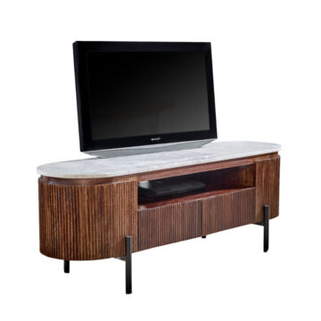 Chardale Mango Wood Tv Cabinet With  Marble Top & Metal Legs