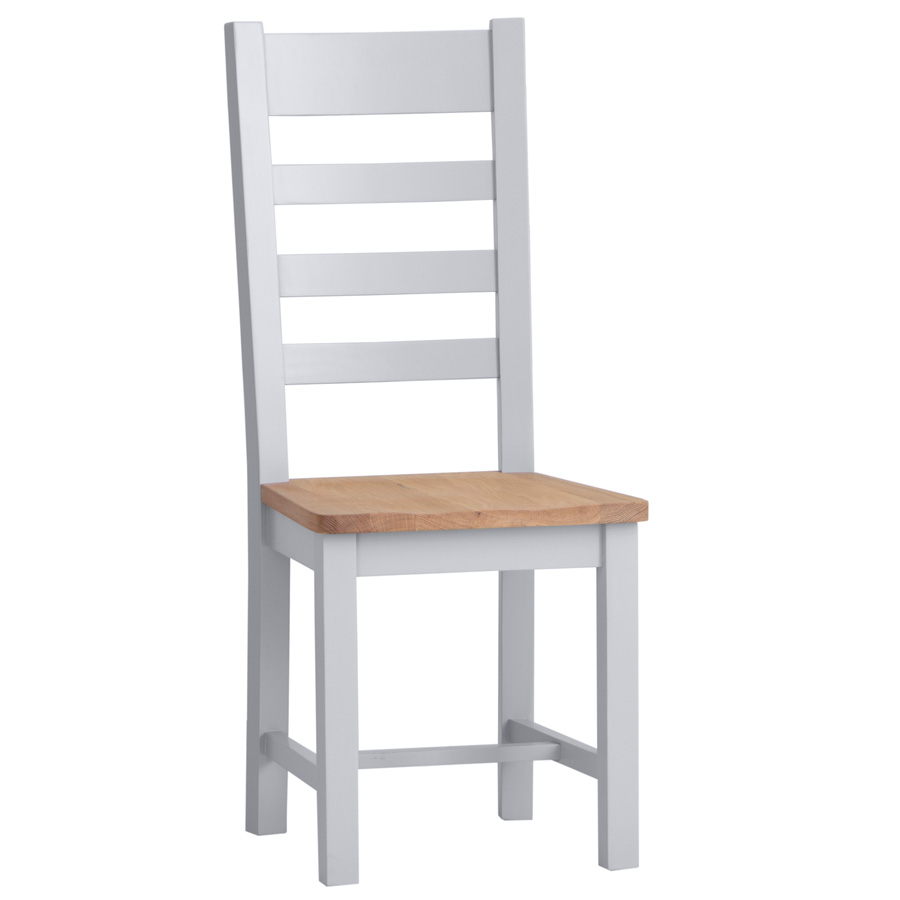 Sycamore Grey Ladder back chair wooden seat Fully Assembled Oak World