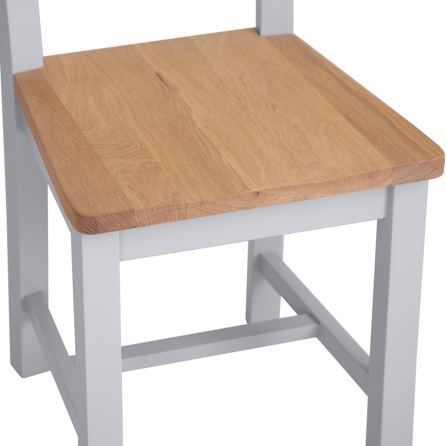 Sycamore Grey Ladder back chair wooden seat Fully Assembled Oak World