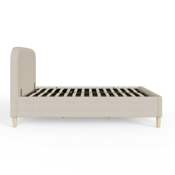 Beige Elowen Boucle Ottoman Storage Bed 135cm | Self Assembly