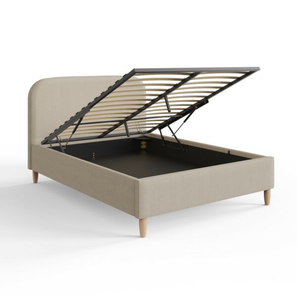 Beige Elowen Boucle Ottoman Storage Bed 150cm | Self Assembly