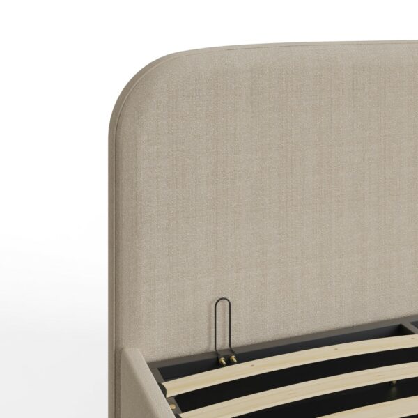 Beige Elowen Boucle Ottoman Storage Bed 150cm | Self Assembly