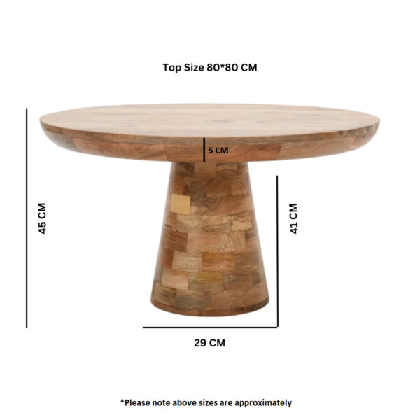 Epping Solid Wood Coffee Table Mushroom Style |