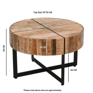 Epping Solid Wood Coffee Table | Metal Legs