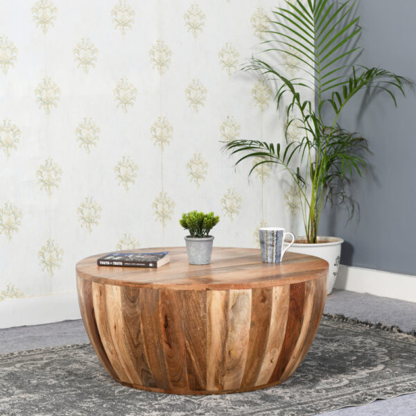 Epping Solid Wood Drum Coffee Table
