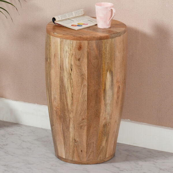 Epping Solid Wood Drum Side Table |
