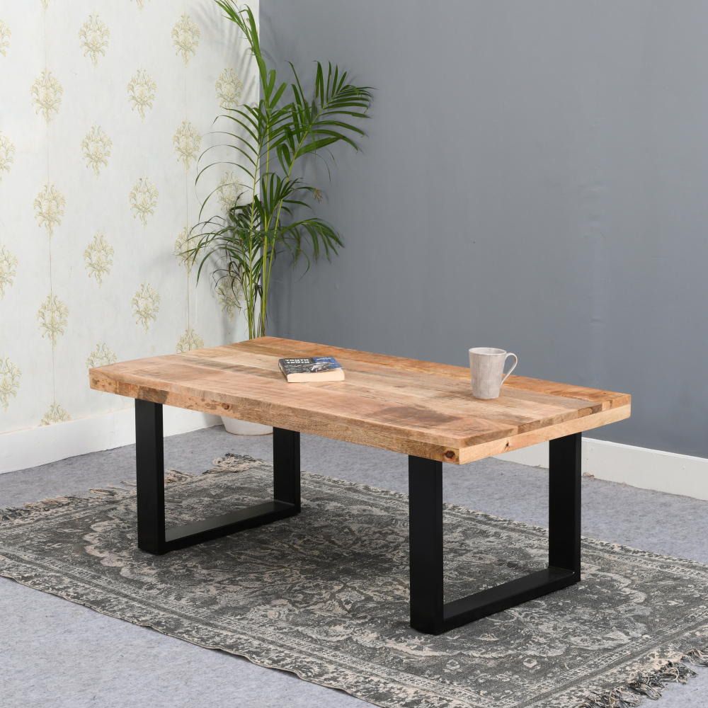 Epping Solid Wood & Metal Coffee Table | Oak World