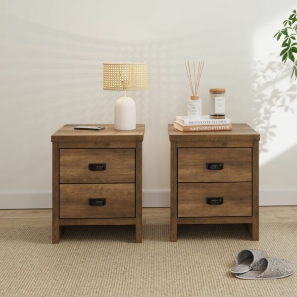 Fenway 2 Drawer Bedside Table Pair