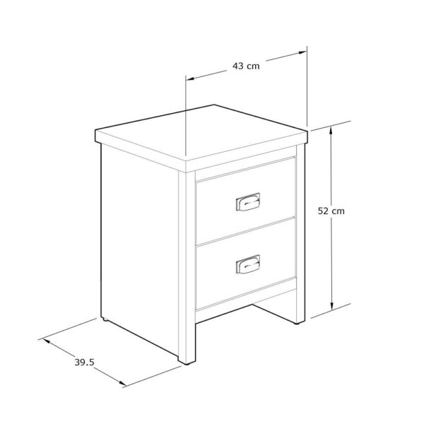 Fenway 2 Drawer Bedside Table Pair | Self Assembly | Clearance