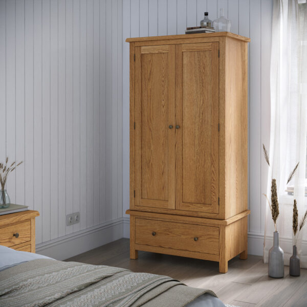 Bywell Waxed Oak Gentlemans Wardrobe | Clearance