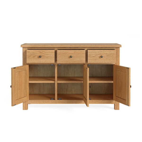 Bywell Waxed Oak Large Sideboard | Fully Assembled | Clearance