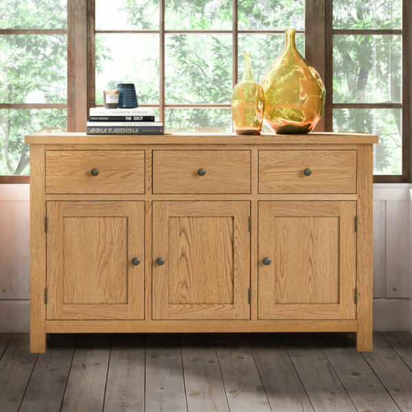 Bywell Waxed Oak Large Sideboard | Fully Assembled | Clearance