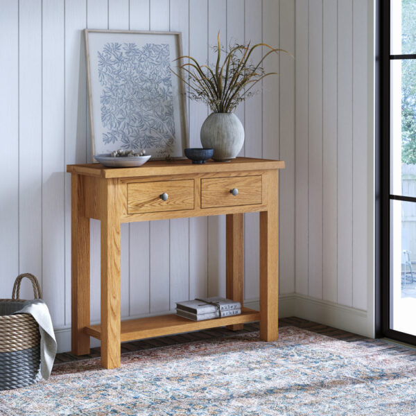 Bywell Waxed Oak Console Table