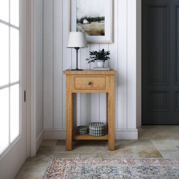 Bywell Waxed Oak Telephone Table | Clearance