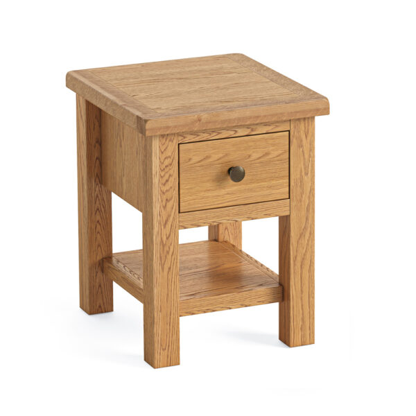 Bywell Waxed Oak Lamp Table | Bedside Table | Fully Assembled | Clearance