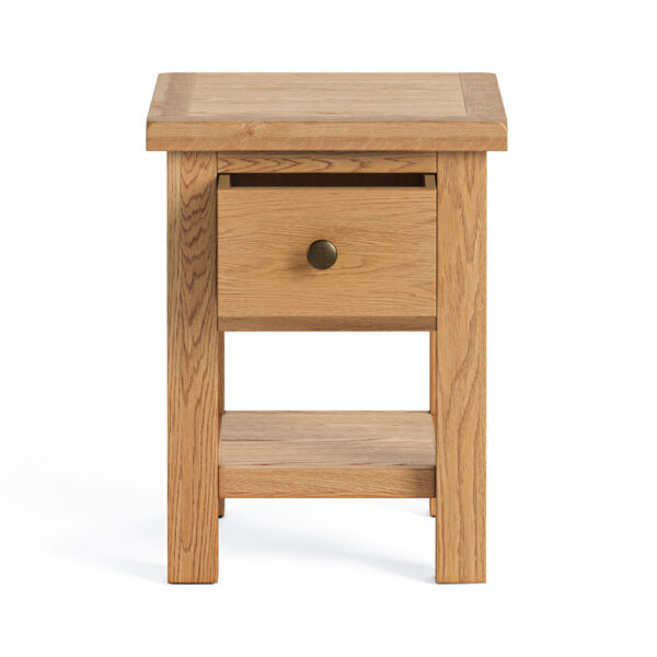 Bywell Waxed Oak Lamp Table | Bedside Table | Fully Assembled | Clearance