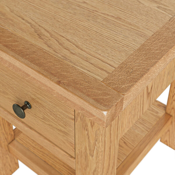 Bywell Waxed Oak Lamp Table | Bedside Table | Fully Assembled | Clearance