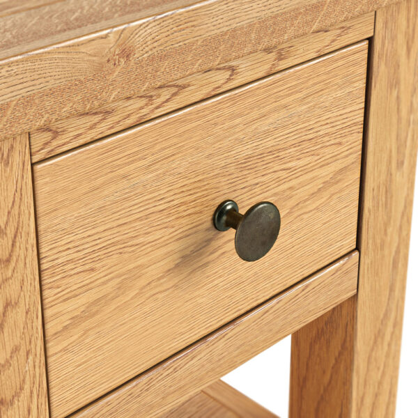 Bywell Waxed Oak Lamp Table | Bedside Table | Fully Assembled | Clearance