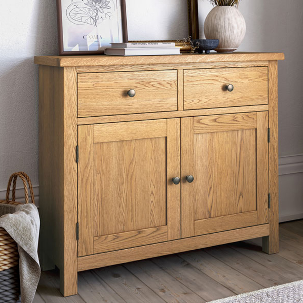 Bywell Waxed Oak Small Sideboard Fully Assembled Oak World