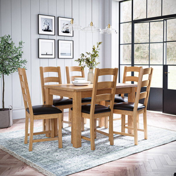 Bywell Waxed Oak Compact Extending Dining Table | 120-165cm