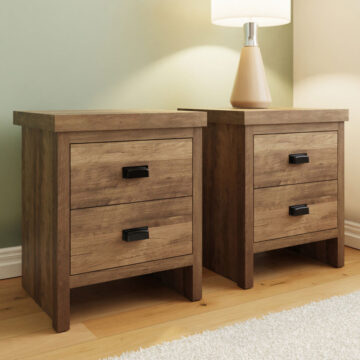 Fenway Pair of 2 Drawer Bedside Tables | Oak Finish
