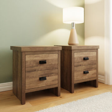 Fenway Pair of 2 Drawer Bedside Tables | Oak Finish